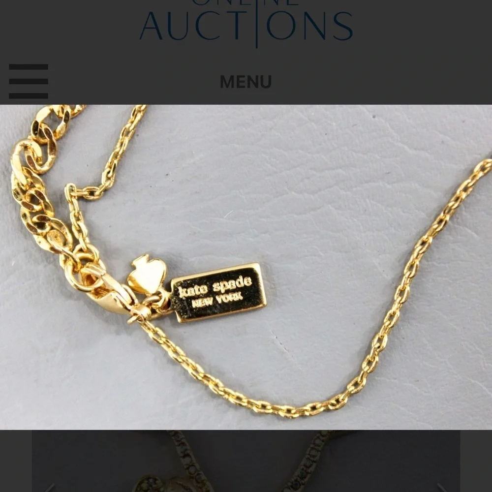 Kate Spade Gold Necklace with Crystal Charm